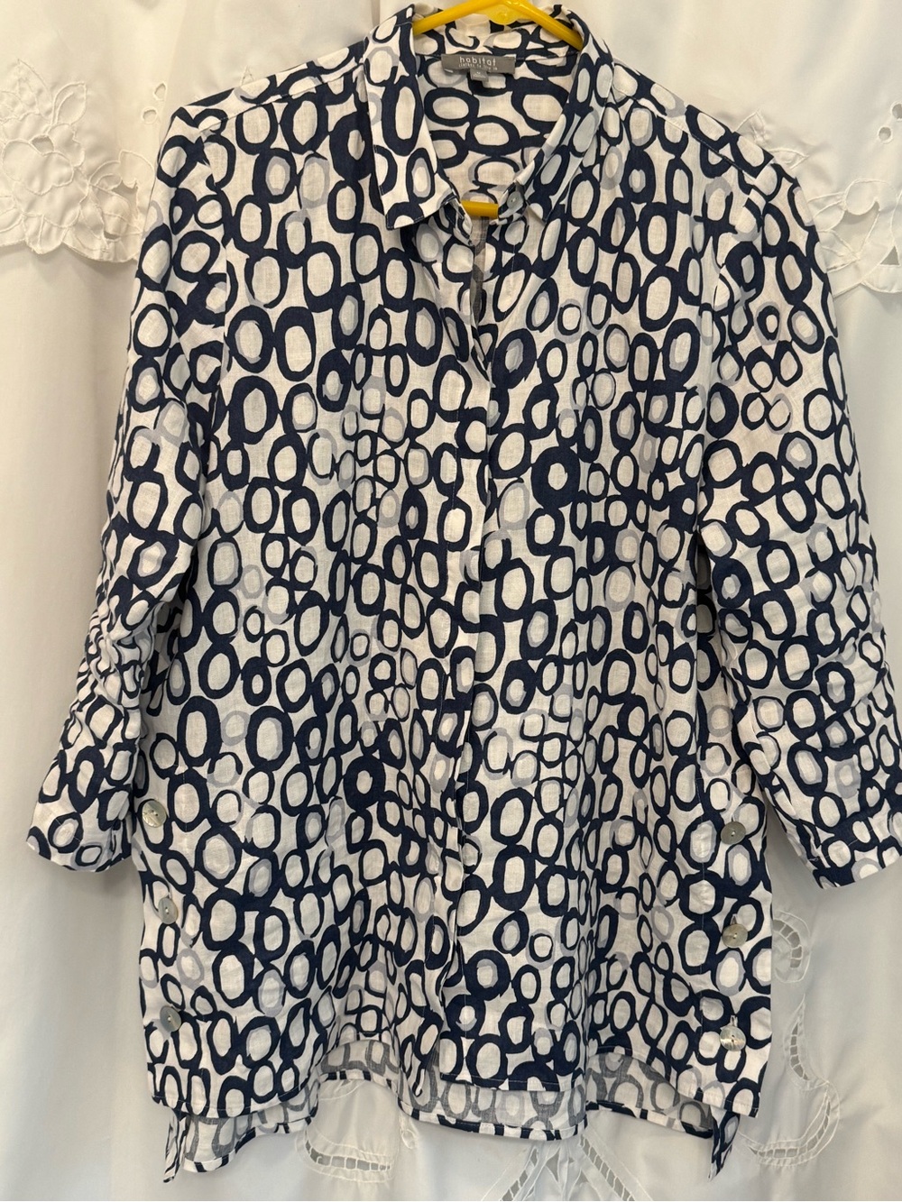 Habitat Linen high/low button down shirt